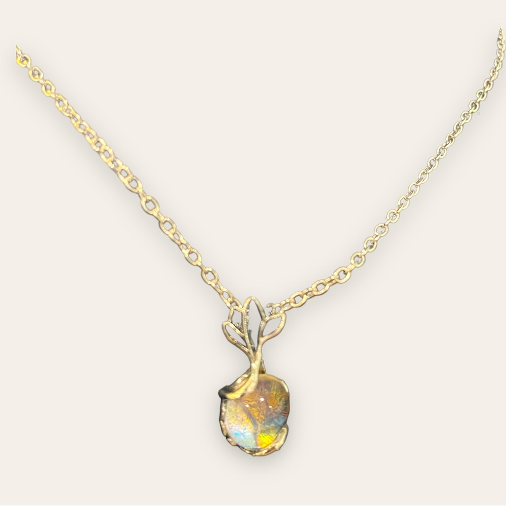 Bohemian Oval Stone Pendant Necklace